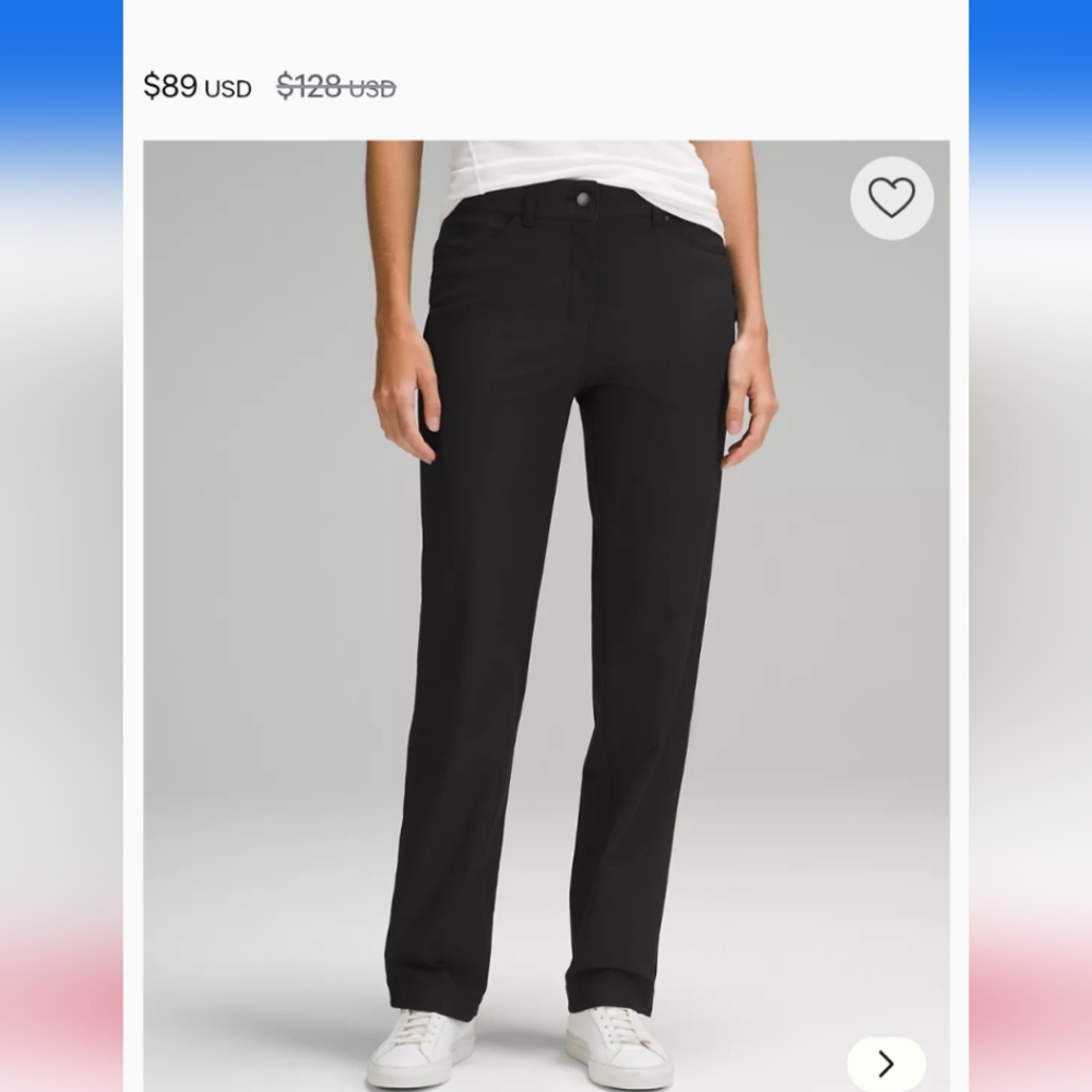 Lululemon Navy Straight Leg City Sleek 5 Pocket Wide-Leg Pant sz 6 fits like a 4